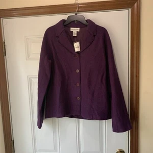 Bloomingdale’s Women’s Purple Wool Jacket Size 16 - Picture 1 of 4