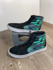 VANS Sk8-Hi After Dark ComfyCush Black Green Suede Sneakers, Men's Sz 9.5 - Picture 1 of 7