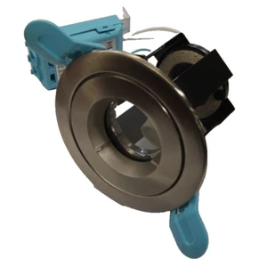 Ansell AMICD/IP65/SC Fixed GU10 Die Cast Fire Rated Downlight Satin Chrome - Picture 1 of 4