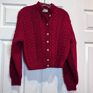 Vintage North of New York 100% Wool Knitted by Hand Button Up Sweater Size Small - Picture 1 of 17