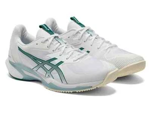 ASICS SOLUTION SPEED FF 3 1041A498 100 White Pitch Green Tennis Shoes - Picture 1 of 12
