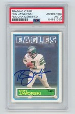 RON JAWORSKI Eagles QB Signed 1983 Topps Football Card #142 + PSA AUTO