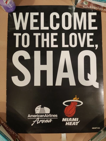 Miami Heat/ AMERICAN ARLINES Shaquille O'Neal VINTAGE SHAQ POSTER 24"-18" Cover