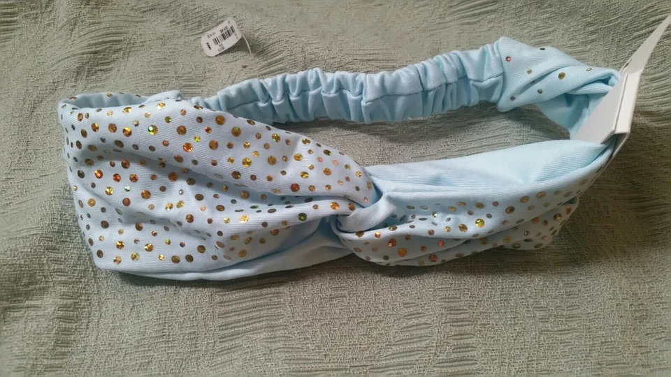 Diadema Justice azul claro con destellos dorados nueva con etiquetas Foto 1 de 1