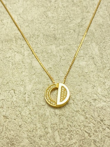 Collana donna Christian Dior in oro con strass e top usata