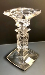 1 (One) WATERFORD Marquis BRIXTON Cut Crystal 8" Pillar Candle Holder-Signed - Picture 1 of 6