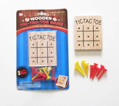 1 NEW WOODEN TIC TAC TOE GAME  WOOD TRAVEL GAME KIDS CLASSIC TOY TIC-TAC-TOE - Image 1 of 4