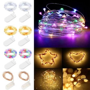 1-3M LED Christmas Lights Flat String Fairy Light Battery Operated Home Decor EM - Picture 1 of 14
