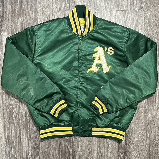 MLB Oakland Athletics Letterman Off White and Green Jacket