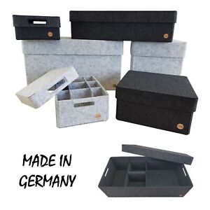 Aufbewahrungsbox mit Deckel FILZ Ordnungsbox Filzkorb Kiste Schachtel 2 Farben