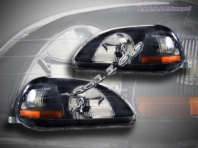 Faros aptos para Honda Civic 96-98 JDM negros 2/3/4 puertas 97 Foto 1 de 2