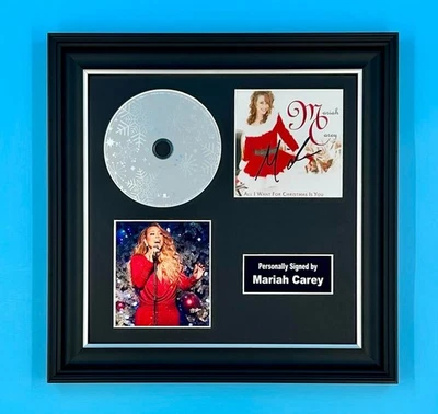 Mariah Carey Signed Photo & CD Framed & COA Auto All I Want For Christmas Is You - Image 1 of 4