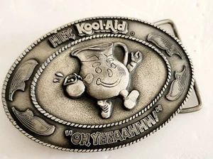 70er Jahre Hey KOOL-AID Mann Oh Yeah! Gürtelschnalle Indiana Metall Handwerk allgemeine Lebensmittel - Bild 1 von 8