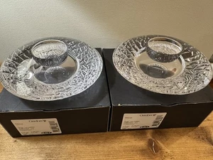 2 ORREFORS Sweden Round Tealight Candle Holder NEW - Picture 1 of 10