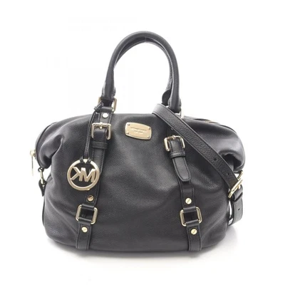 Michael Kors Bedford Luggage MD Satchel Handbag, Leather, Women's, Black, 35H2GB - Image 1 of 4