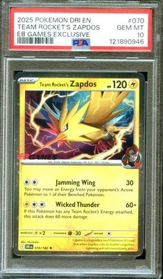 PSA 10 - Team Rocket's Zapdos  070/182  EB Games Promo - Pokemon - Image 1 of 2