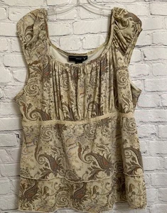 Venezia Women’s Multicolor Cap Sleeves Paisley Top Lined Lace Tiered Sz 18-20 - Picture 1 of 11