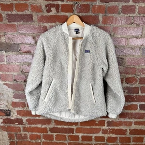 Patagonia Jacket Youth XXL Gray Retro X Sherpa Fleece Bomber Snap Front Lined - Picture 1 of 6