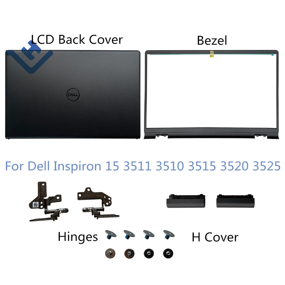 New For Dell Inspiron 15 3511 3510 3515 3525 LCD Back Cover+Front Bezel+Hinges - Image 1 of 4