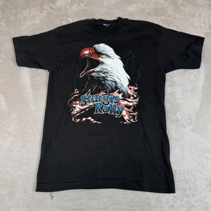 Vintage Sturgis Rally Eagle Shirt Mens L Black Preowned Animal Print Motorcycle - Picture 1 of 5