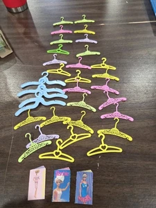Vintage Lot of 32 Barbie Doll Clothes Plastic Hangers Variety 1990s - Picture 1 of 4