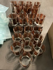 Lg Lote 22 Vasos de Whisky Libbey Bar Ware De Colección 8 Lg 14 Lowball Madera Grano Nuevo - Imagen 1 de 8