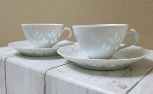 Set of 2 Arabia Finland Friedl Holzer Kjellberg Demitasse Cup Saucer Rice Grain - Picture 1 of 12