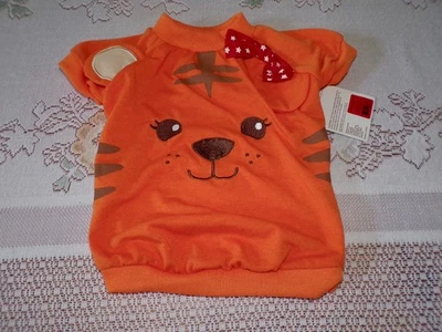 Martha Stewart домашних животных осенний топ для собак Sm/Med оранжевый с коричневым лицом красный бант новый с Ярлыками - Изображение 1 из 4