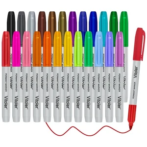 Vitoler farbige Permanentmarker, 24 verschiedene Farben Permanentmarker Stifte fein - Bild 1 von 7