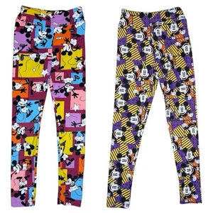 LuLaRoe Mickey Mouse Disney Print Leggings Kids size Tween L/XL - Picture 1 of 9