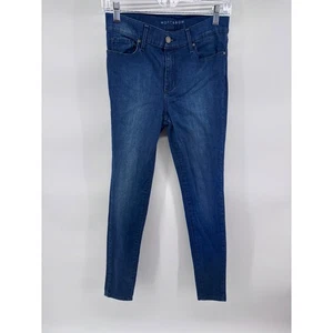 Pantalones de mezclilla ajustados de tiro alto Mott & Bow para mujer talla 26 lavado oscuro - Imagen 1 de 7