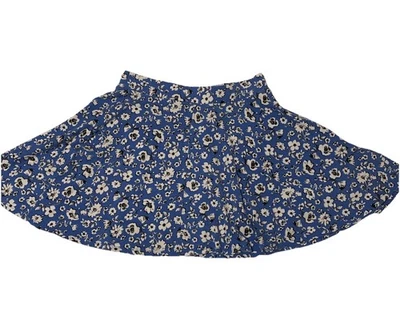 SO Juniors Skater Skirt Blue / White Floral Cotton Spandex Elastic Waist Size L - Image 1 of 4