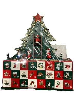 电池供电 LED 圣诞树降临日历 13.5 英寸 D4035 Kurt S Adler — 第 1/4 张图片