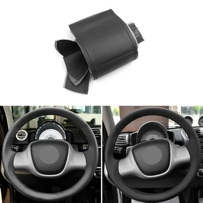 Hágalo usted mismo Cubierta de cuero totalmente negra para volante para Smart Fortwo 451 2009-2015 Foto 1 de 4