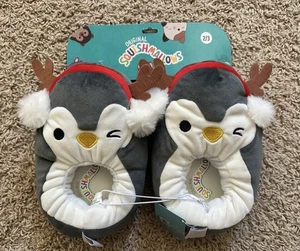 Squishmallow Slippers Christmas Luna Penguin Reindeer Size 2/3 - Picture 1 of 2