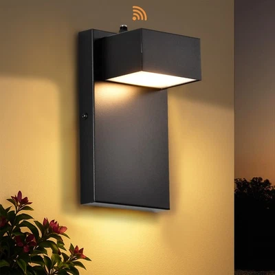 ASHOP LIGHT Black Dusk to Dawn Outdoor Wall Light LED 3000K Waterproof Exterior Sconce