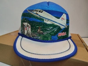 Vintage NASA Mesh Trucker Cap Kennedy Space Center Snap Back Hat Youth 80s 90s - Picture 1 of 8