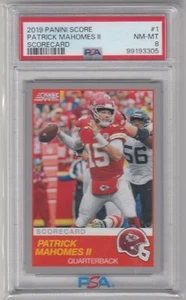 2019 Patrick Mahomes Score SCORECARD SILVER Parallel #1 - PSA 8 KC Chiefs - Picture 1 of 1