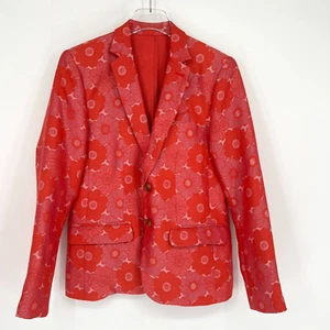 Mr Turk Kennedy Blazer Mens 36 Pink Floral Colorful Retro Jacket Sportcoat - Picture 1 of 9