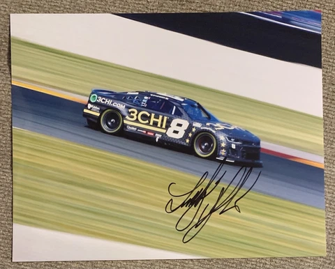 Tyler Reddick Signed 8x10 Photo 3CHI Car On The Track NASCAR Auto COA Cover