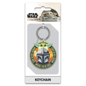 Gummi Schlüsselanhänger STAR WARS The Mandalorian - Where I Go Keyring RK39419 - Bild 1 von 1