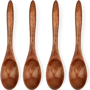 4 Pcs Small Wooden Spoons, 5.9 Inch Honey Spoon for Tea, Wooden - Picture 1 of 12