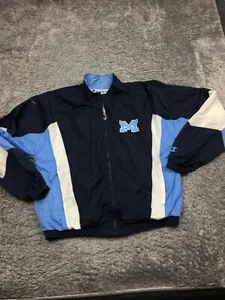 Giacca a vento vintage Champions uomo taglia large 100% nylon blu bianco logo M - Foto 1 di 14