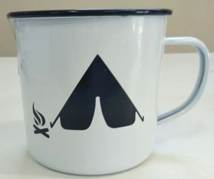 Enamel Camping Mug - Retro Tent Motif - Picture 1 of 1