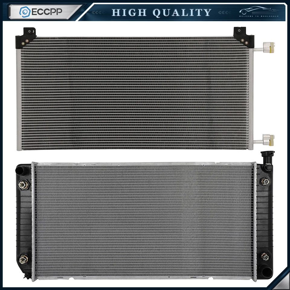 Aluminum Radiator & AC Condenser Cooling Kit For 1996-1999 2000 Chevrolet K2500 - Image 1 of 4