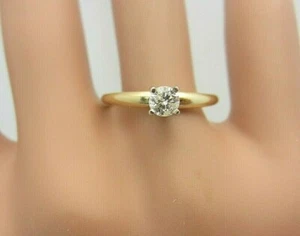 14K Oro Amarillo 0.15 Quilate Anillo de Compromiso Diamante Solitario - Imagen 1 de 10