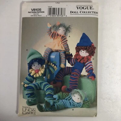 Vogue V8105 Sewing Pattern Doll Collection Felt Circle Dolls Uncut Linda Carr  - Image 1 of 2