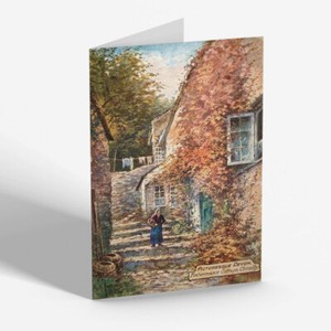 GREETING CARD - Vintage Devon - Fisherman's Cottage, Clovelly