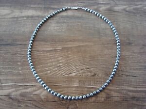 Native American Hand Strung Round Navajo Pearl 18" Necklace by I. John