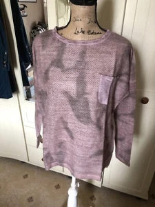 BC BEST CONNECTIONS Dusky Pink Grey Long Sleeve Sequin Trim Top Size 10/12 NEW - Picture 1 of 12